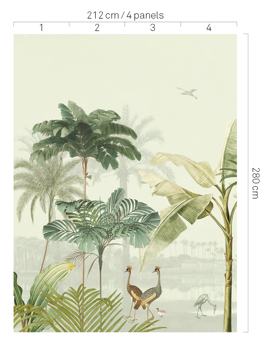 EIJFFINGER Oasis 317405 - Afbeelding 4 - Naturel, Blauw, Romantisch, Kinderkamer, Vogels, Bladeren