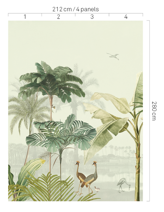 EIJFFINGER Oasis 317405 - Afbeelding 4 - Naturel, Blauw, Romantisch, Kinderkamer, Vogels, Bladeren
