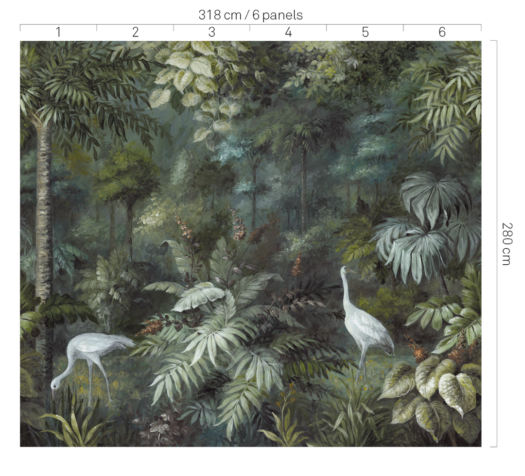 EIJFFINGER Oasis 317408 - Afbeelding 4 - Multi, Groen, Retro, Vintage, Romantisch, Klassiek, Vogels, Bladeren