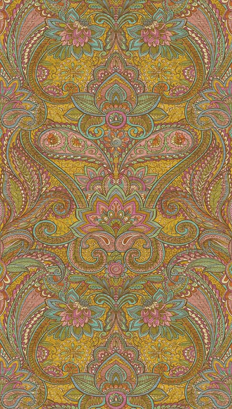 EIJFFINGER Wallpower Favourites 309084 - Afbeelding 1 - Multi, Geel, Etnisch, Klassiek, Chic, Glamour, Ornamenten, Bloemen