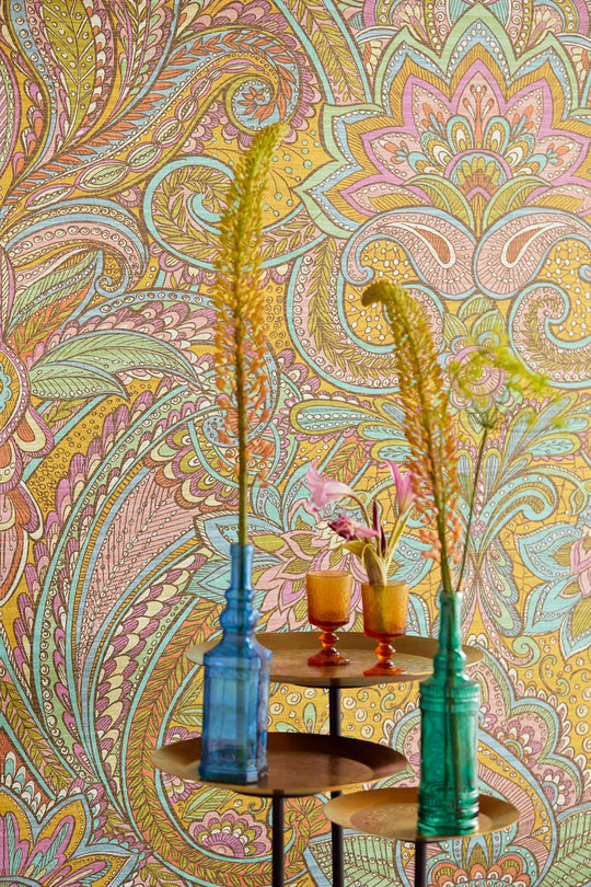 EIJFFINGER Wallpower Favourites 309084 - Afbeelding 2 - Multi, Geel, Etnisch, Klassiek, Chic, Glamour, Ornamenten, Bloemen