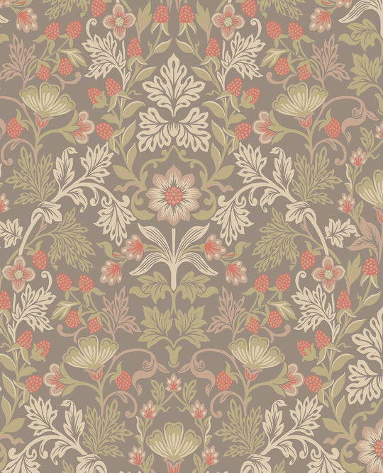 EIJFFINGER Posy 316007 - Afbeelding 1 - Naturel, Multi, Retro, Vintage, Romantisch, Ornamenten, Bloemen, Bladeren