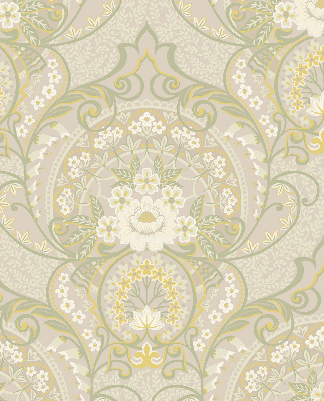 EIJFFINGER Posy 316010 - Afbeelding 1 - Naturel, Naturel, Retro, Vintage, Romantisch, Klassiek, Ornamenten, Bloemen
