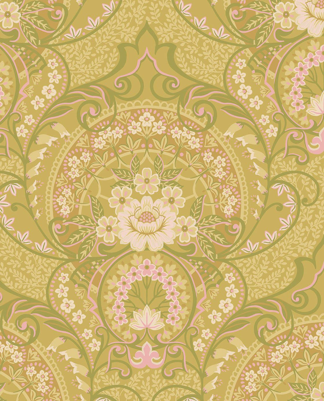 EIJFFINGER Posy 316012 - Afbeelding 1 - Multi, Geel, Retro, Vintage, Romantisch, Kinderkamer, Ornamenten, Bloemen