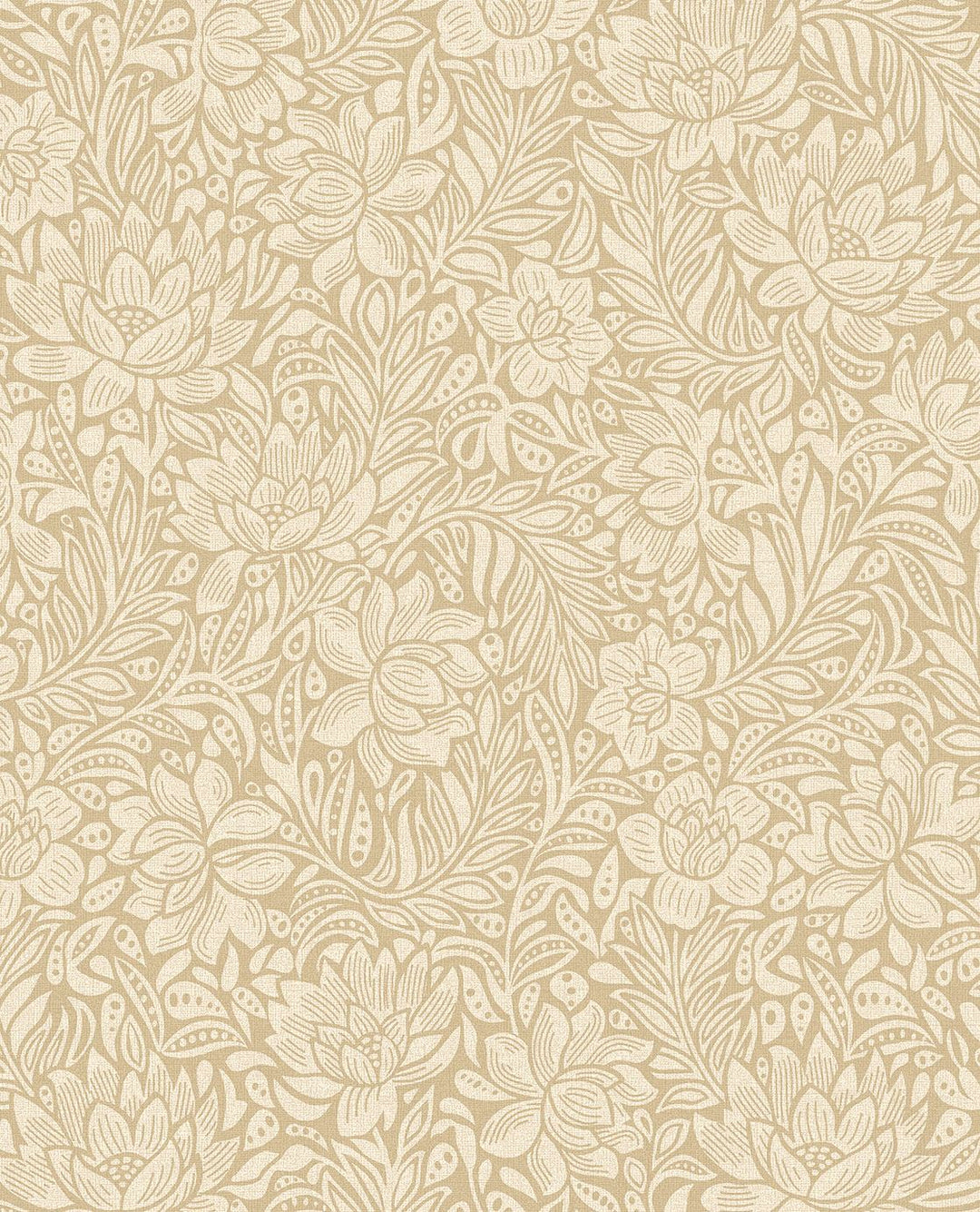EIJFFINGER Posy 316021 - Afbeelding 1 - Naturel, Goud, Romantisch, Klassiek, Bloemen, Bladeren