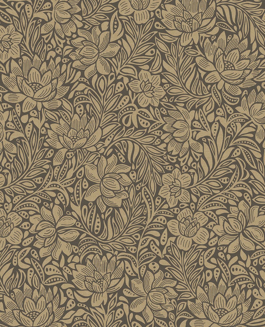 EIJFFINGER Posy 316022 - Afbeelding 1 - Naturel, Naturel, Romantisch, Klassiek, Bloemen, Bladeren