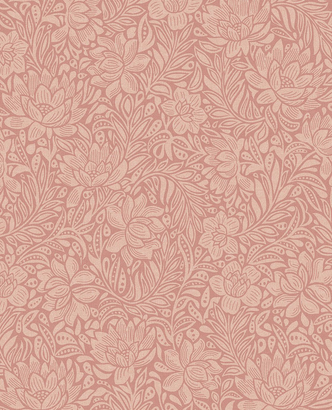EIJFFINGER Posy 316023 - Afbeelding 1 - Naturel, Rood, Romantisch, Klassiek, Bloemen, Bladeren