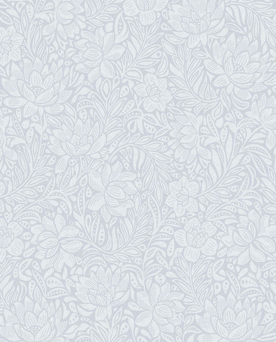 EIJFFINGER Posy 316026 - Afbeelding 1 - Naturel, Paars, Romantisch, Bloemen, Bladeren