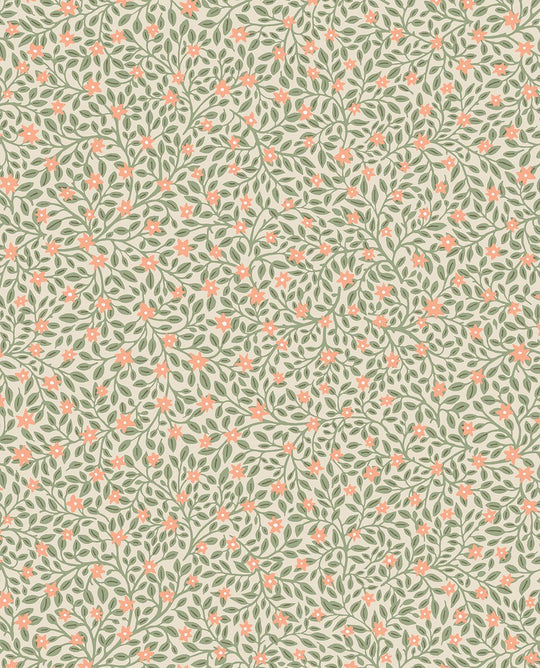 EIJFFINGER Posy 316050 - Afbeelding 1 - Naturel, Groen, Oranje, Scandinavisch, Retro, Vintage, Kinderkamer