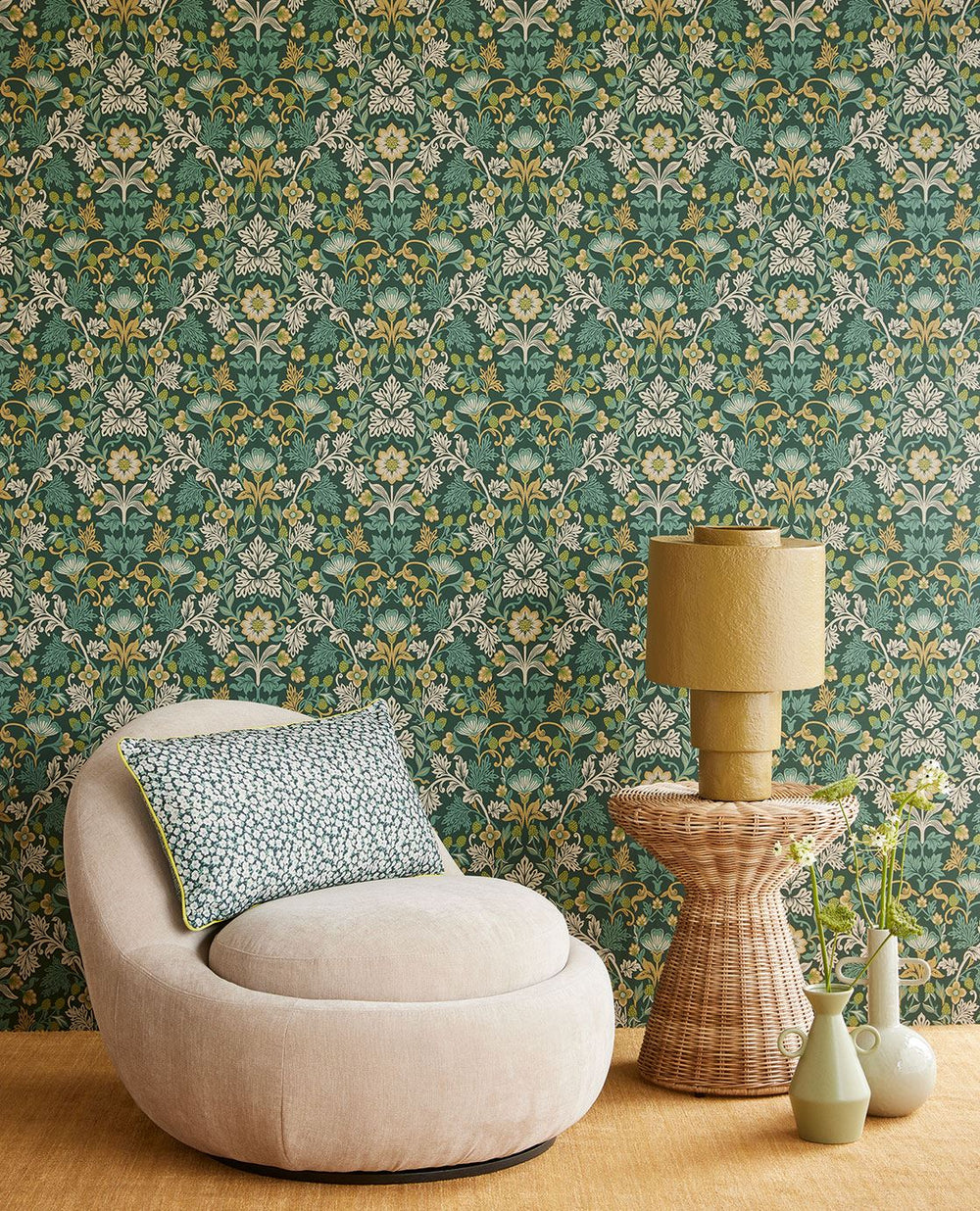 EIJFFINGER Posy 316000 - Afbeelding 2 - Groen, Romantisch, Klassiek, Ornamenten, Bloemen, Bladeren