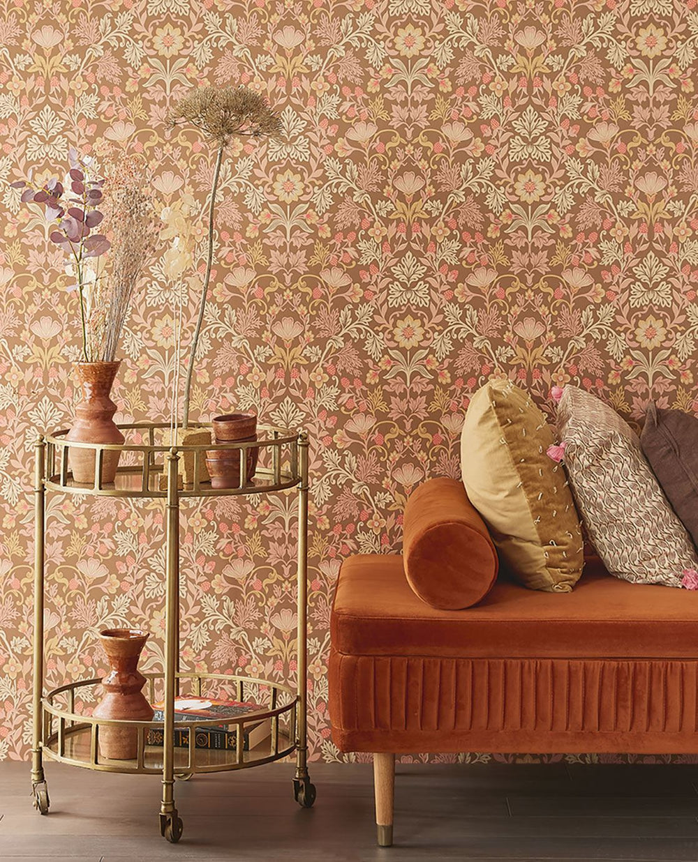 EIJFFINGER Posy 316005 - Afbeelding 2 - Metallic, Retro, Vintage, Romantisch, Ornamenten, Bloemen, Bladeren