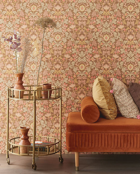 EIJFFINGER Posy 316005 - Afbeelding 2 - Metallic, Retro, Vintage, Romantisch, Ornamenten, Bloemen, Bladeren