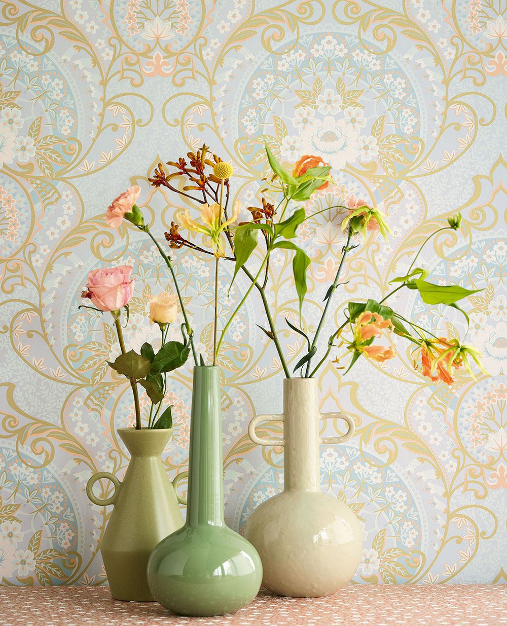 EIJFFINGER Posy 316011 - Afbeelding 2 - Naturel, Blauw, Paars, Romantisch, Klassiek, Kinderkamer, Ornamenten, Bloemen