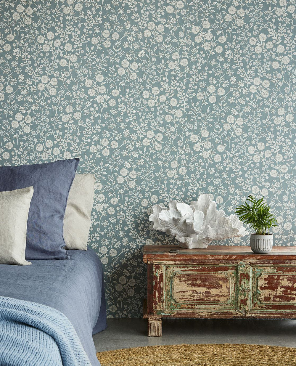 EIJFFINGER Posy 316046 - Afbeelding 2 - Blauw, Scandinavisch, Retro, Vintage, Romantisch