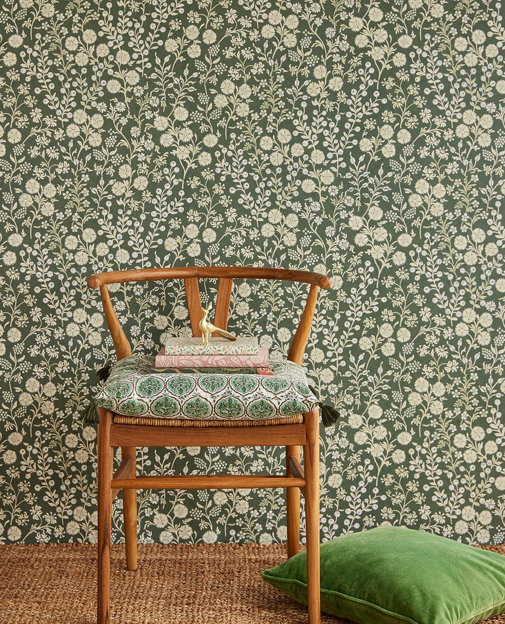 EIJFFINGER Posy 316048 - Afbeelding 2 - Groen, Retro, Vintage, Romantisch, Kinderkamer, Bloemen, Bladeren