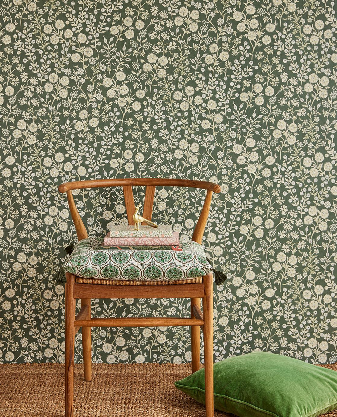 EIJFFINGER Posy 316048 - Afbeelding 2 - Groen, Retro, Vintage, Romantisch, Kinderkamer, Bloemen, Bladeren