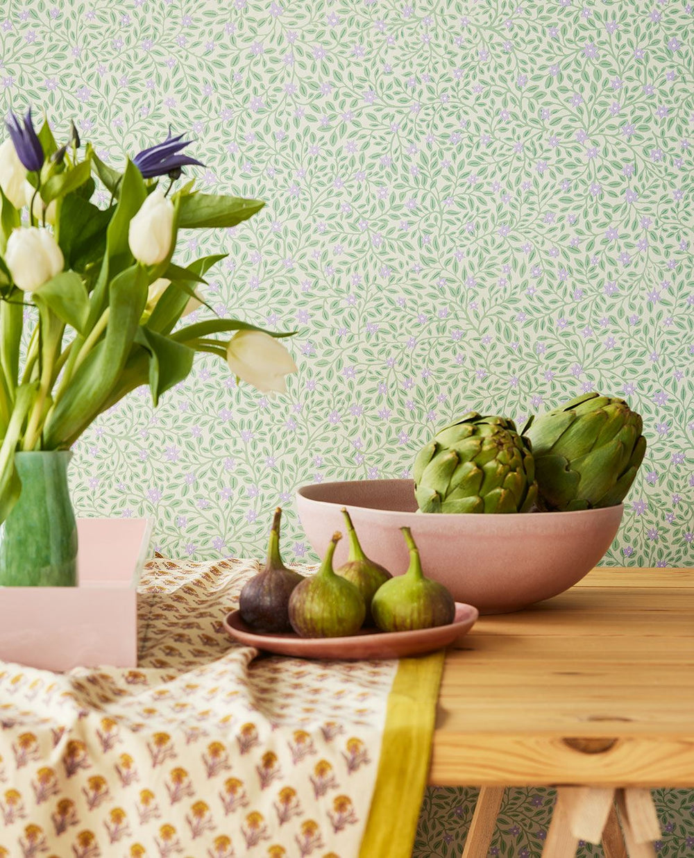 EIJFFINGER Posy 316053 - Afbeelding 2 - Naturel, Groen, Scandinavisch, Retro, Vintage, Kinderkamer