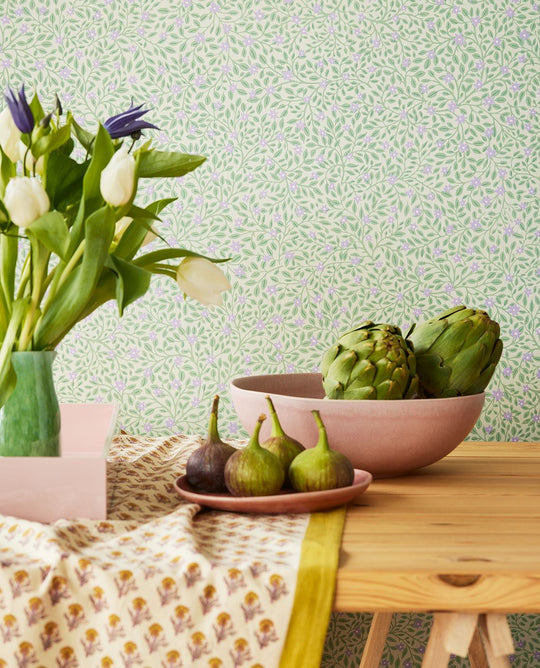 EIJFFINGER Posy 316053 - Afbeelding 2 - Naturel, Groen, Scandinavisch, Retro, Vintage, Kinderkamer