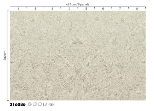 EIJFFINGER Posy 316086 - Afbeelding 3 - Naturel, Landelijk, Romantisch, Klassiek, Ornamenten, Bloemen, Bladeren