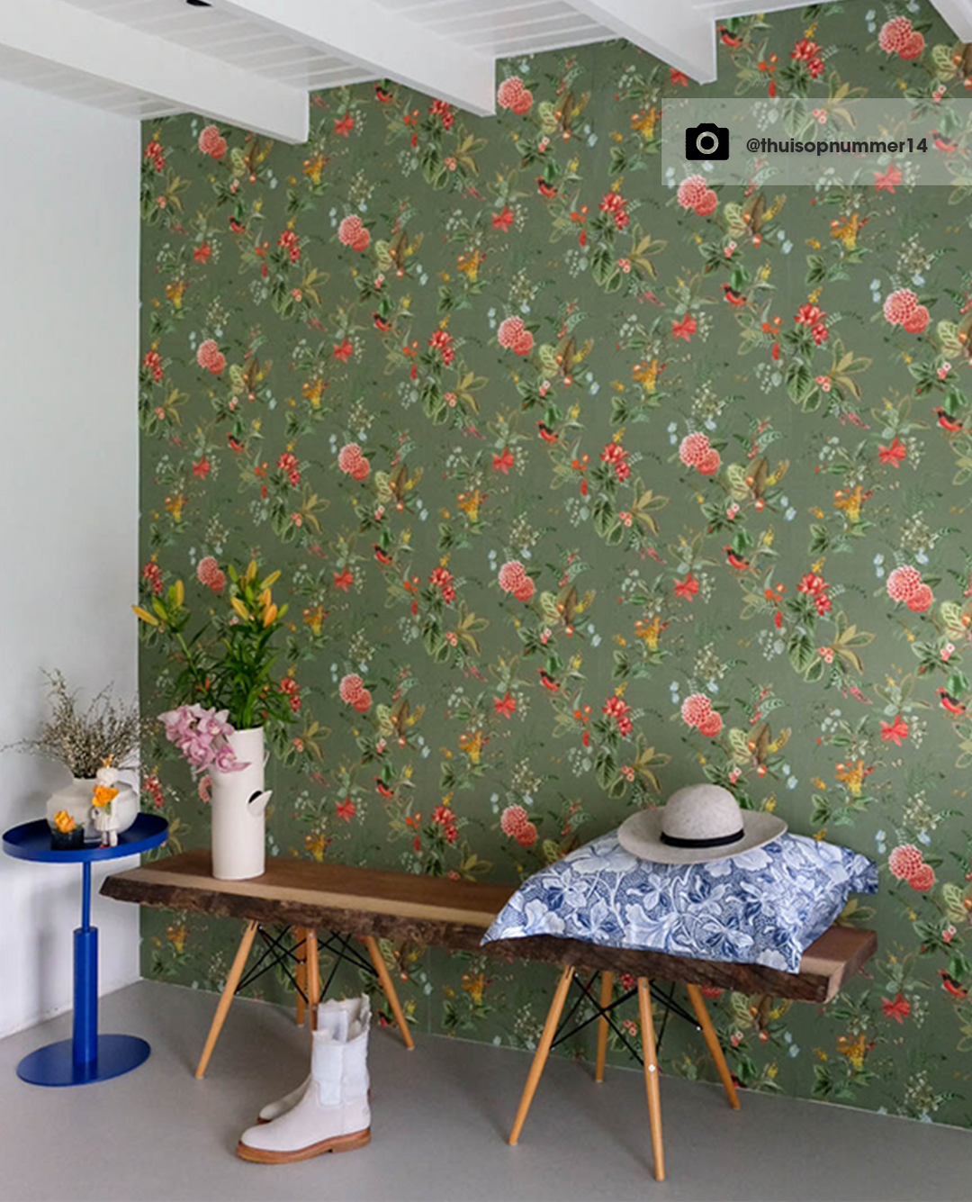 EIJFFINGER Pip Studio V 300114 - Afbeelding 3 - Multi, Groen, Romantisch, Pip Studio, Vogels, Bloemen, Bladeren