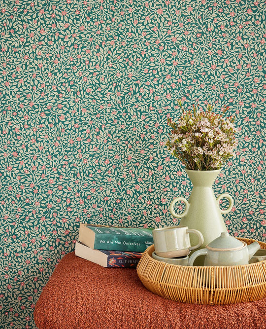 EIJFFINGER Posy 316056 - Afbeelding 2 - Blauw, Groen, Scandinavisch, Retro, Vintage, Romantisch