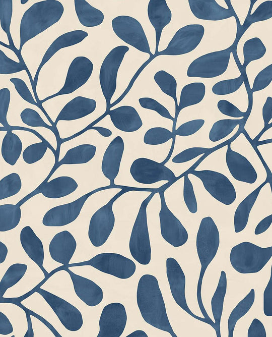 EIJFFINGER Twist 318035 - Afbeelding 1 - Blauw, Scandinavisch, Bladeren