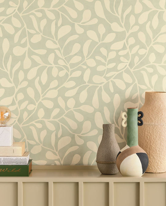 EIJFFINGER Twist 318033 - Afbeelding 2 - Naturel, Groen, Scandinavisch, Romantisch, Natuurlijk, Bladeren