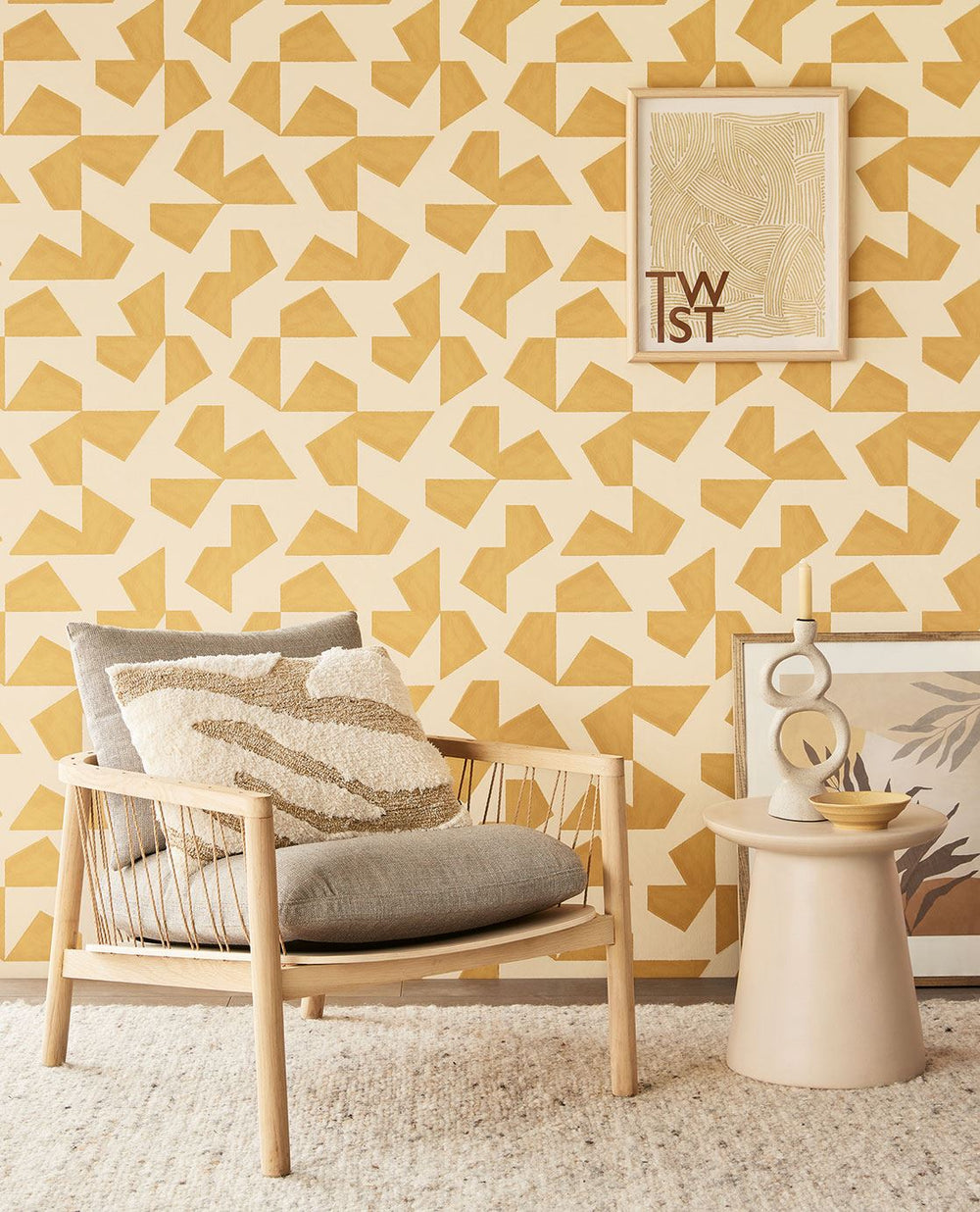 EIJFFINGER Twist 318040 - Afbeelding 2 - Geel, Scandinavisch, Retro, Vintage, Kinderkamer