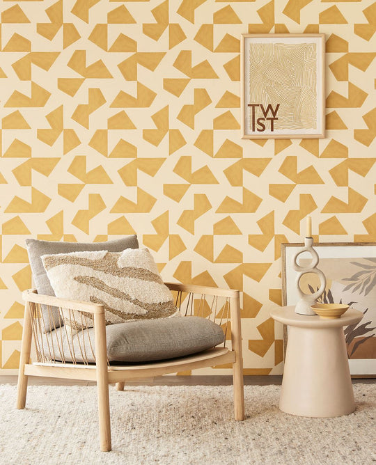 EIJFFINGER Twist 318040 - Afbeelding 2 - Geel, Scandinavisch, Retro, Vintage, Kinderkamer