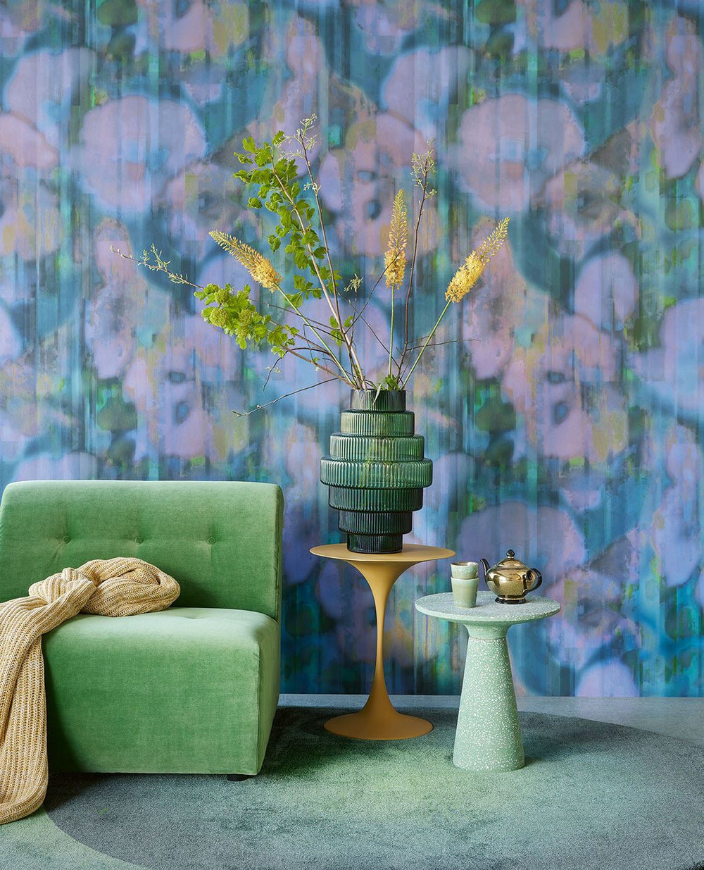 EIJFFINGER Canvas 313570 - Afbeelding 2 - Blauw, Paars, Romantisch, Chic, Glamour, Bloemen
