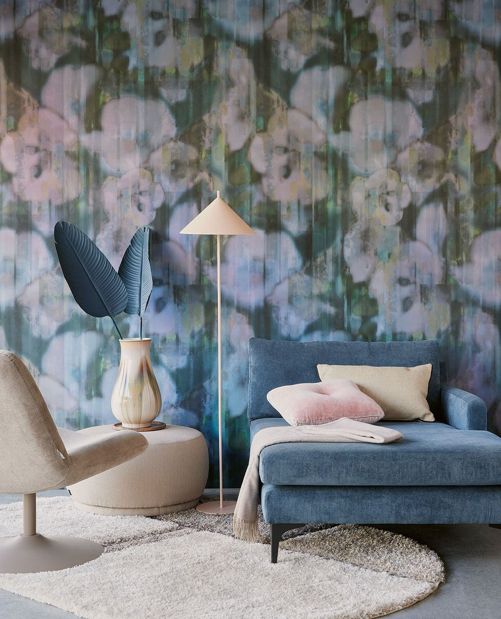 EIJFFINGER Canvas 313571 - Afbeelding 2 - Blauw, Paars, Romantisch, Chic, Glamour, Bloemen