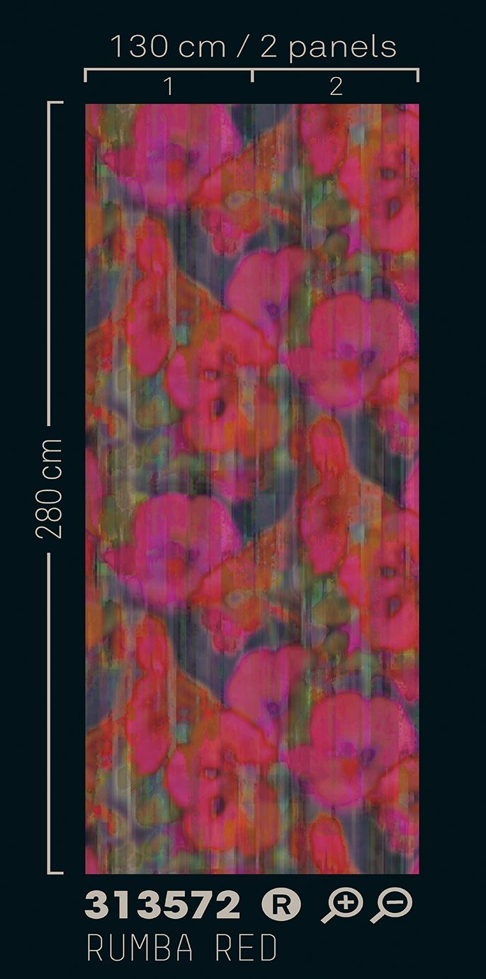 EIJFFINGER Canvas 313572 - Afbeelding 4 - Rood, Rood, Romantisch, Chic, Glamour, Bloemen