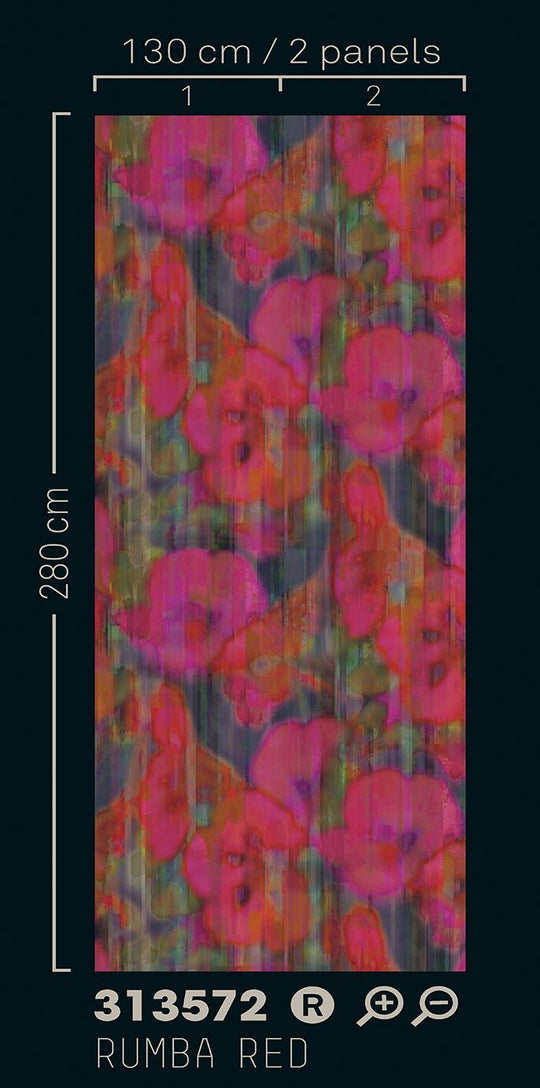 EIJFFINGER Canvas 313572 - Afbeelding 4 - Rood, Rood, Romantisch, Chic, Glamour, Bloemen
