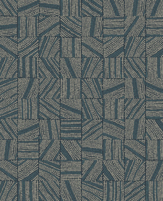 EIJFFINGER Embrace 324033 - Afbeelding 1 - Blauw, Etnisch, Stoer, Industrieel, Structuren