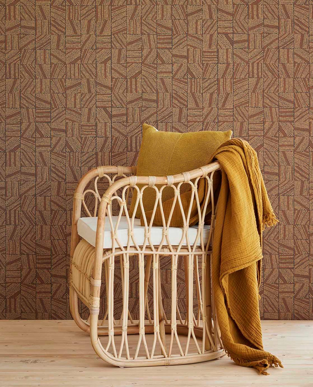 EIJFFINGER Embrace 324031 - Afbeelding 2 - Naturel, Oranje, Etnisch, Structuren