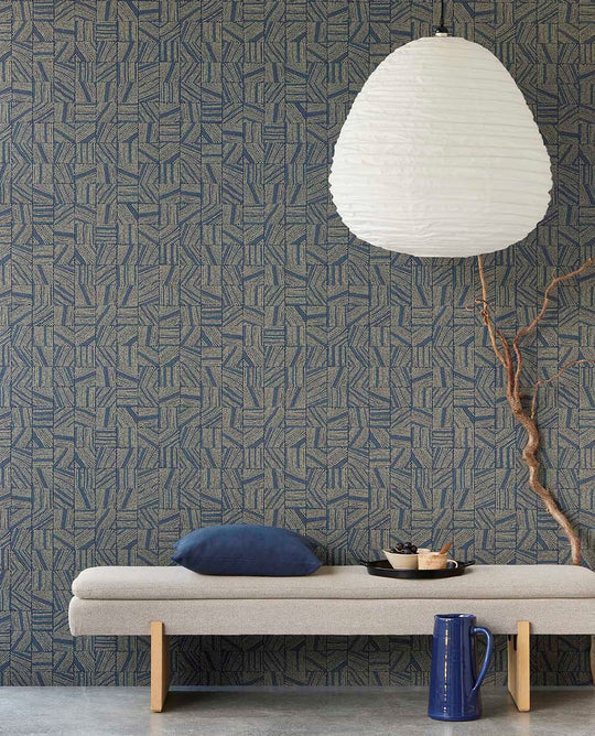EIJFFINGER Embrace 324033 - Afbeelding 2 - Blauw, Etnisch, Stoer, Industrieel, Structuren