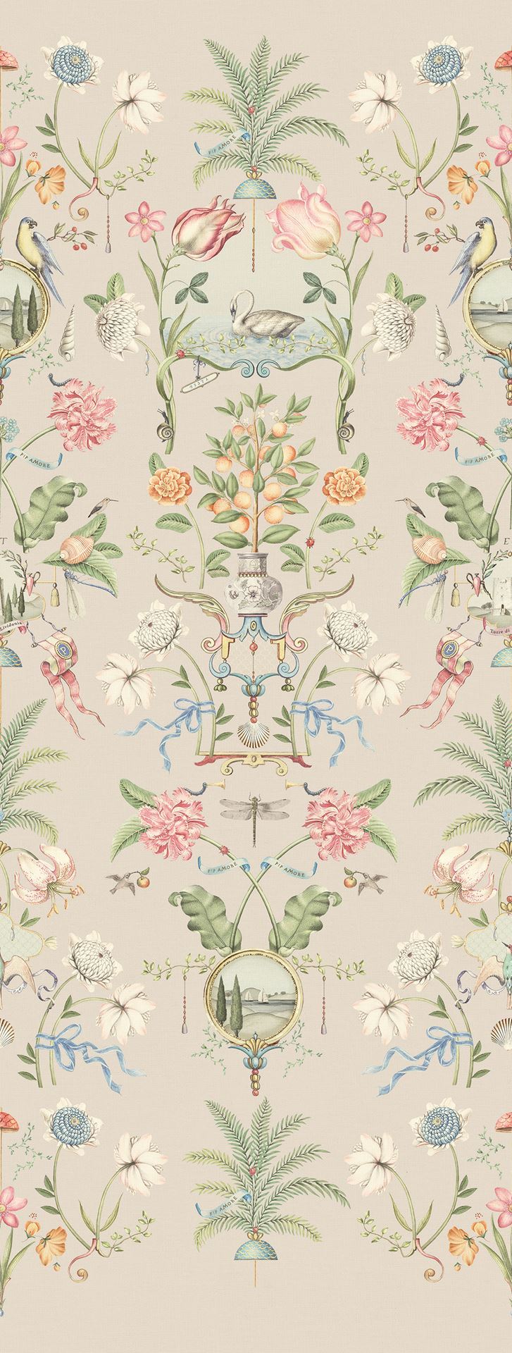 EIJFFINGER Pip Studio 6 333165 - Afbeelding 1 - Wit, Romantisch, Pip Studio, Vogels, Bloemen