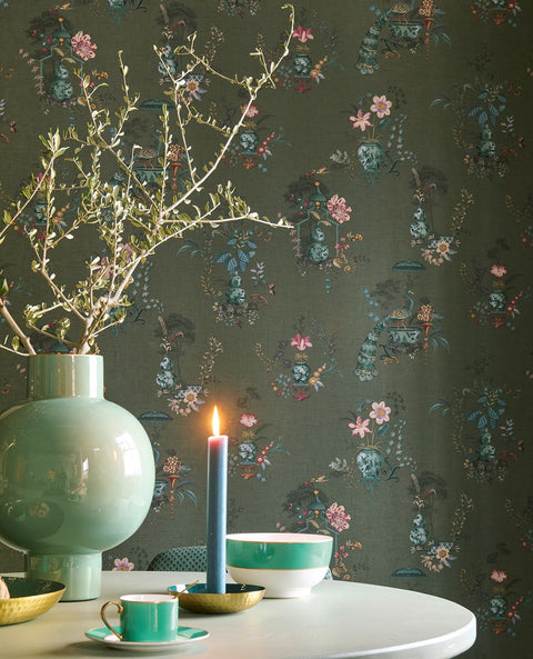 EIJFFINGER Pip Studio 6 333144 - Afbeelding 2 - Groen, Romantisch, Pip Studio, Bloemen