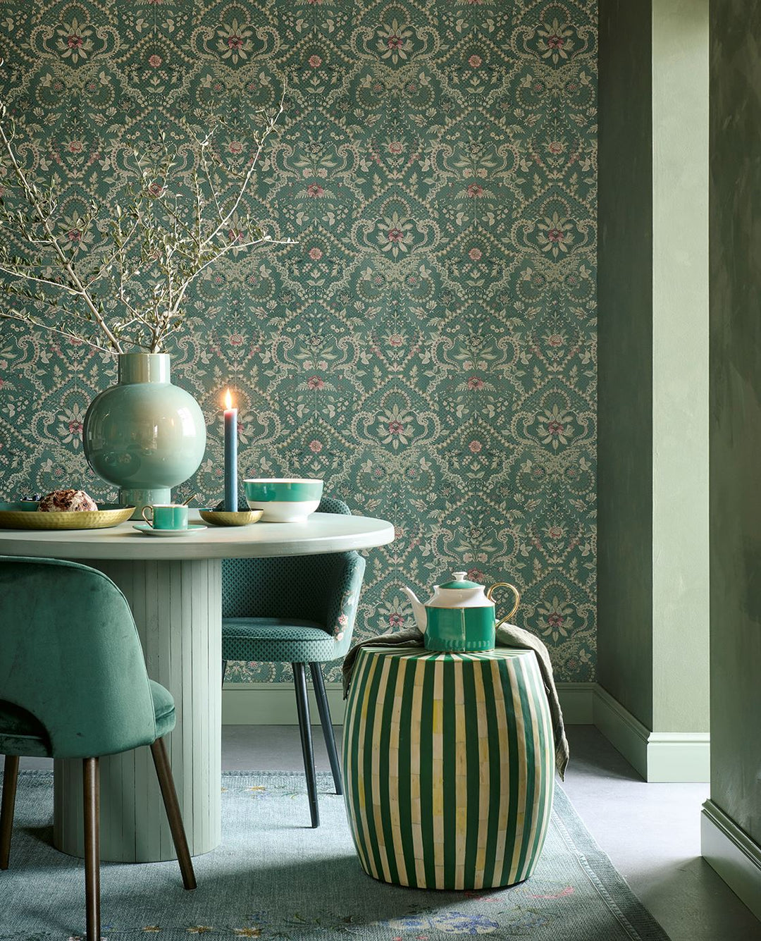EIJFFINGER Pip Studio 6 333152 - Afbeelding 2 - Groen, Romantisch, Pip Studio, Bloemen, Bladeren
