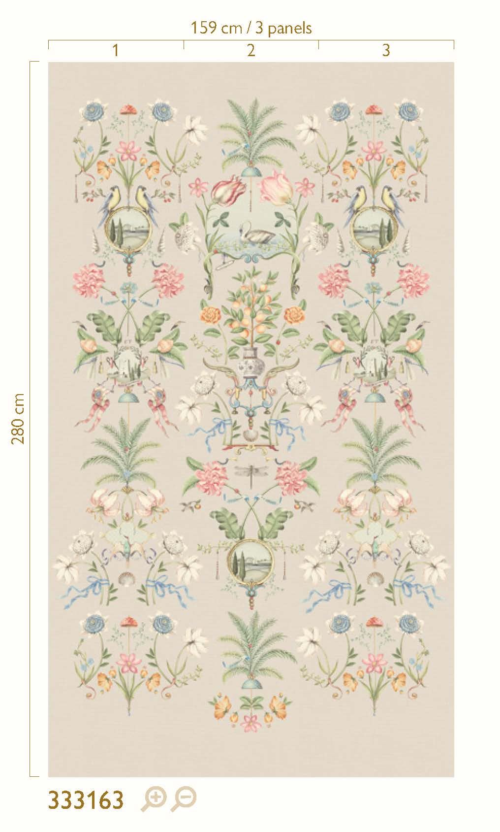 EIJFFINGER Pip Studio 6 333163 - Afbeelding 3 - Naturel, Romantisch, Pip Studio, Vogels, Bloemen