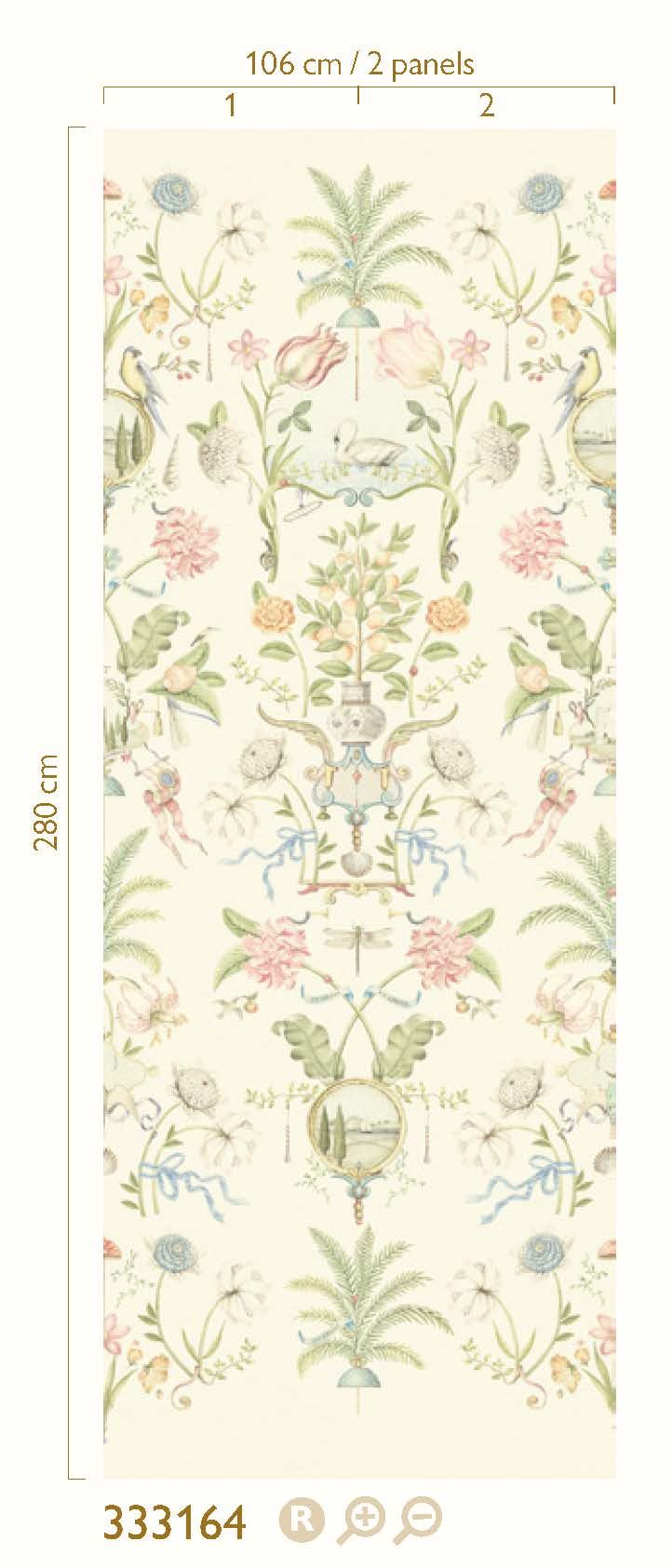 EIJFFINGER Pip Studio 6 333164 - Afbeelding 3 - Wit, Romantisch, Pip Studio, Vogels, Bloemen
