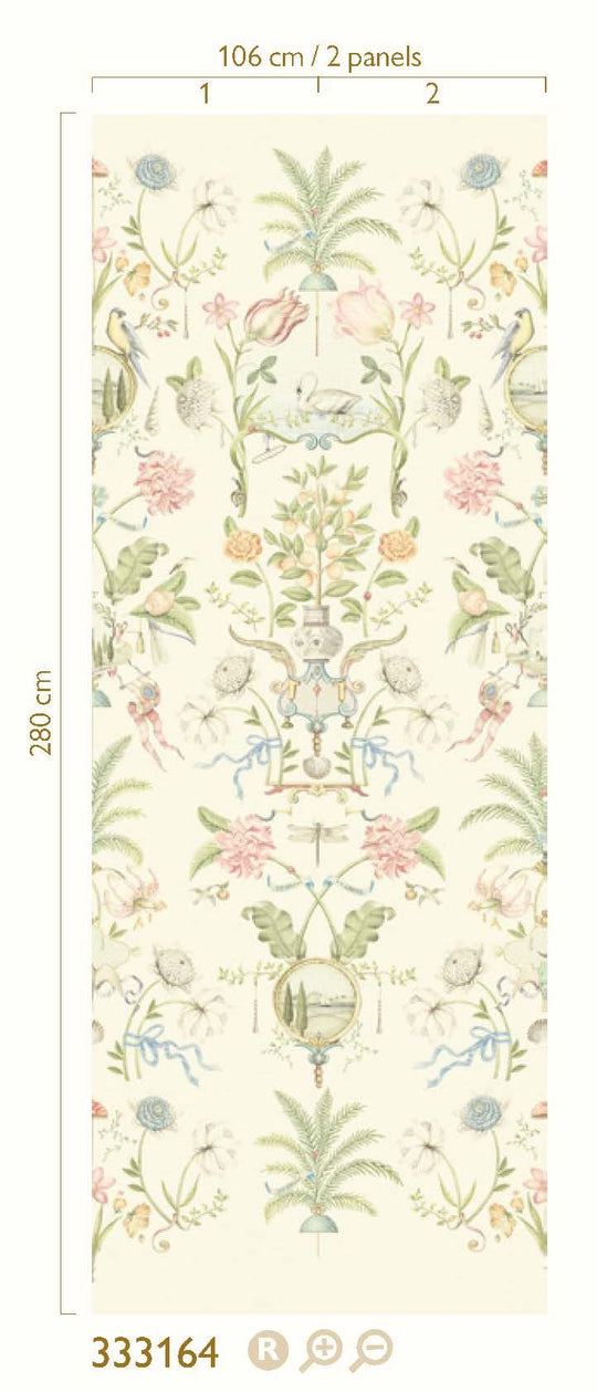 EIJFFINGER Pip Studio 6 333164 - Afbeelding 3 - Wit, Romantisch, Pip Studio, Vogels, Bloemen