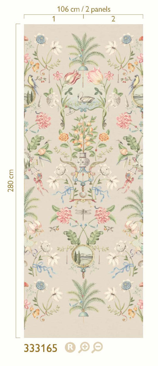 EIJFFINGER Pip Studio 6 333165 - Afbeelding 3 - Wit, Romantisch, Pip Studio, Vogels, Bloemen