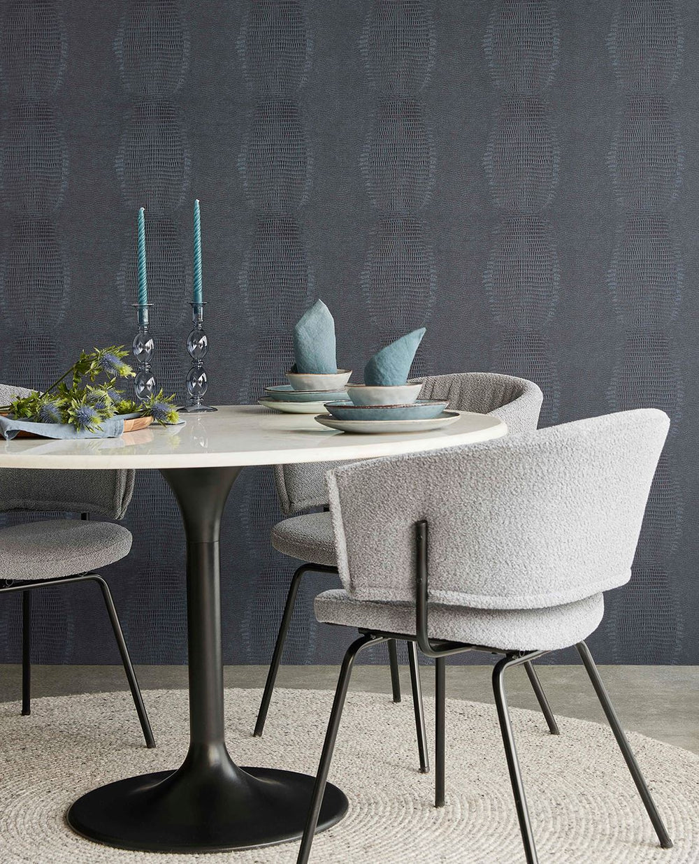 EIJFFINGER Unify 333234 - Afbeelding 2 - Blauw, Etnisch, Stoer, Industrieel, Chic, Glamour, Dieren, Structuren
