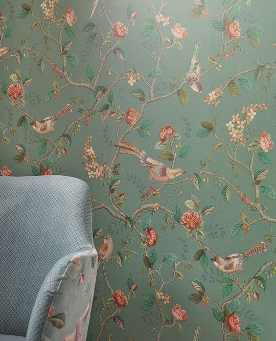 EIJFFINGER Pip Studio 6 333123 - Afbeelding 2 - Groen, Romantisch, Pip Studio, Dieren, Bloemen