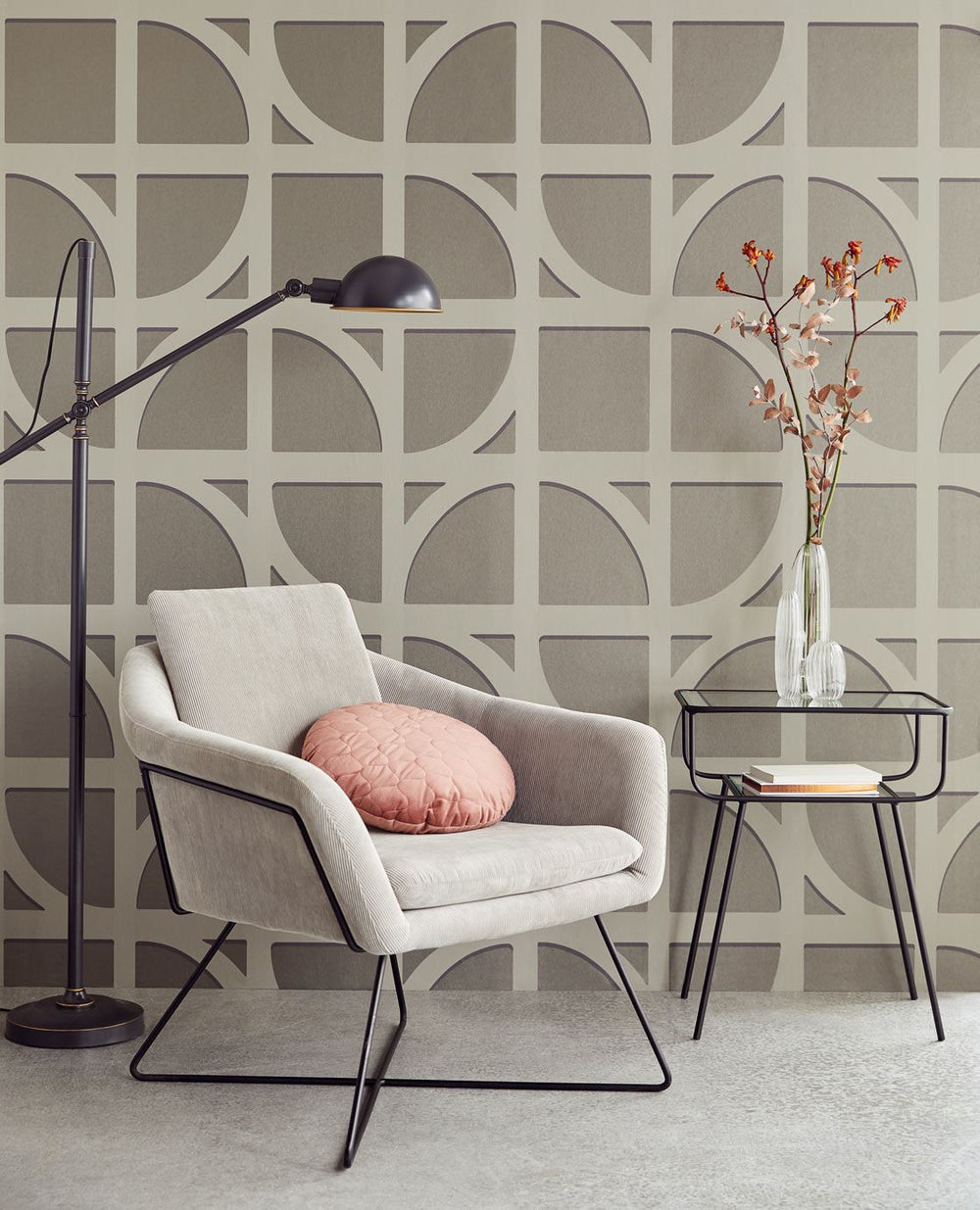 EIJFFINGER Bold 395804 - Afbeelding 2 - Naturel, Zwart / Grijs, Retro, Vintage, Stoer, Industrieel, Chic, Glamour, Geometrisch