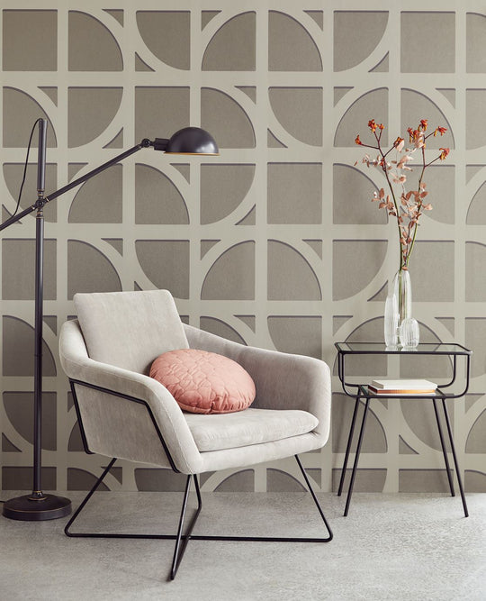 EIJFFINGER Bold 395804 - Afbeelding 2 - Naturel, Zwart / Grijs, Retro, Vintage, Stoer, Industrieel, Chic, Glamour, Geometrisch