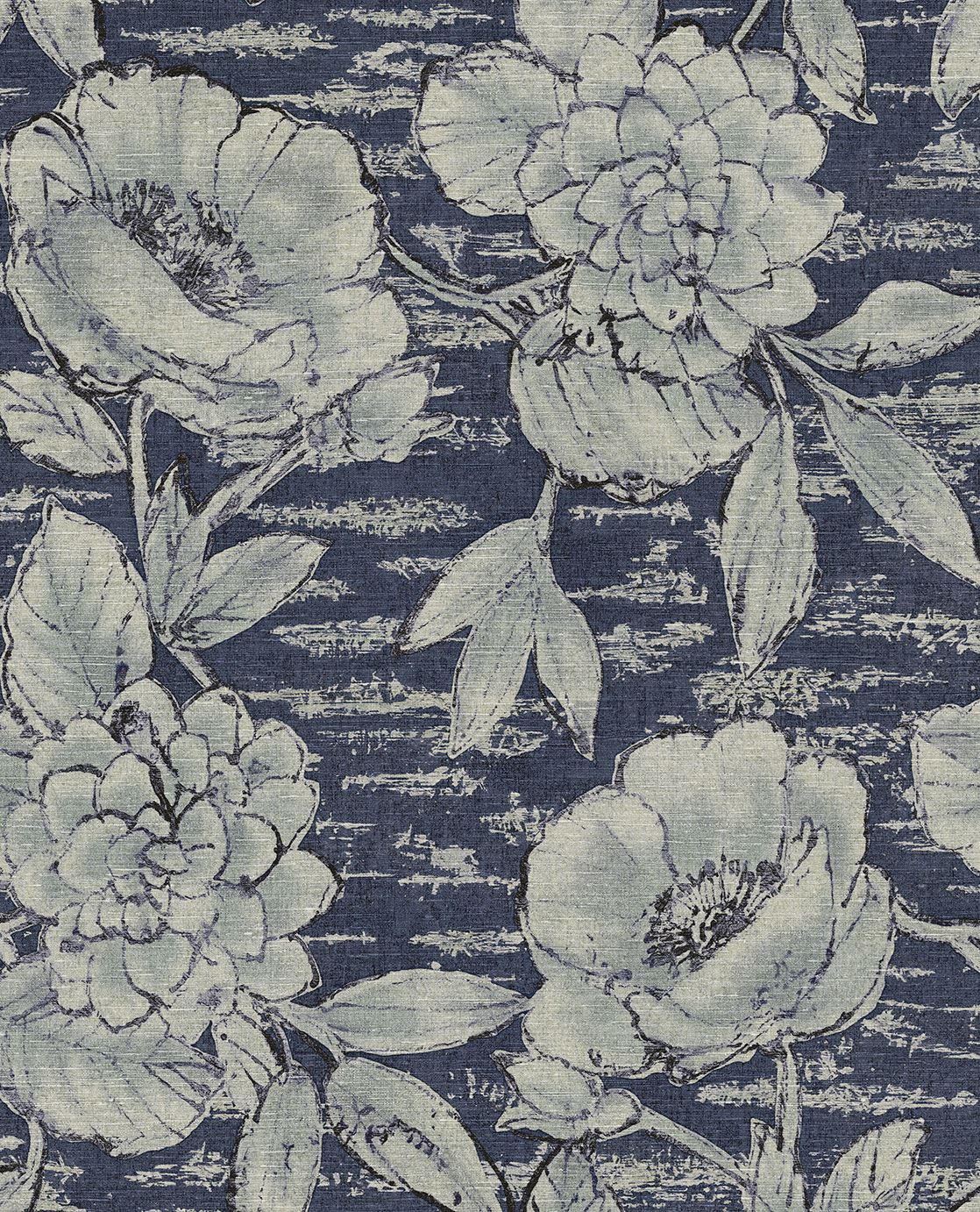 EIJFFINGER Emerald 333414 - Afbeelding 1 - Blauw, Romantisch, Klassiek, Bloemen