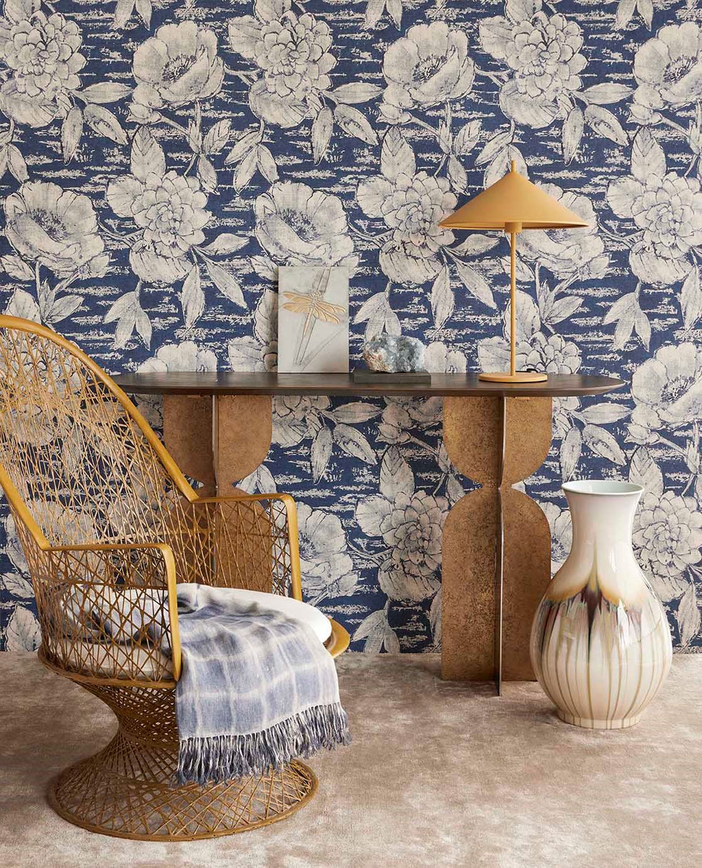 EIJFFINGER Emerald 333414 - Afbeelding 2 - Blauw, Romantisch, Klassiek, Bloemen