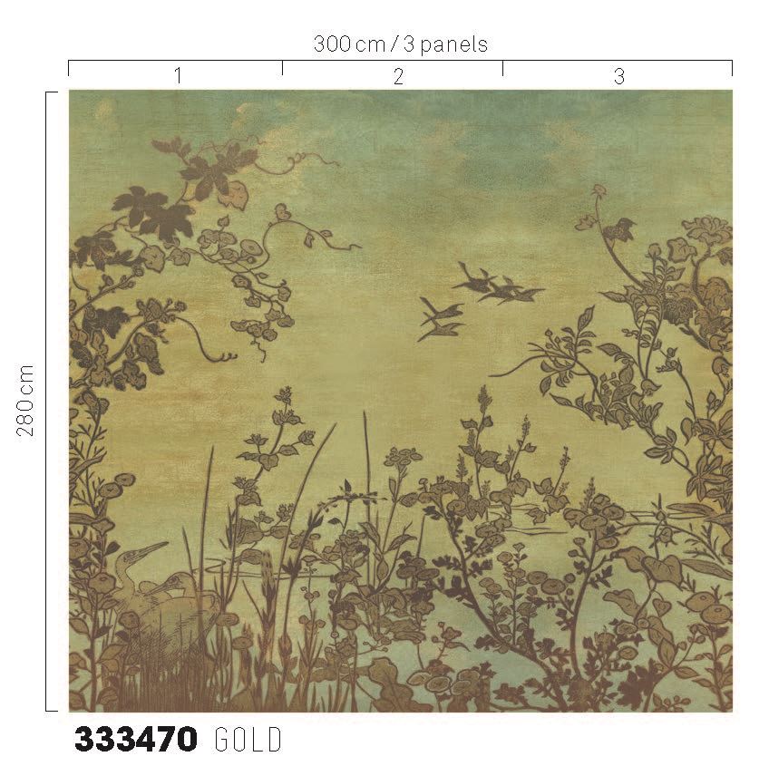 EIJFFINGER Emerald 333470 - Afbeelding 2 - Groen, Goud, Retro, Vintage, Romantisch, Etnisch, Natuurlijk